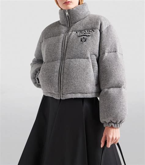 prada wool puffer jacket|Prada puffer jackets women's.